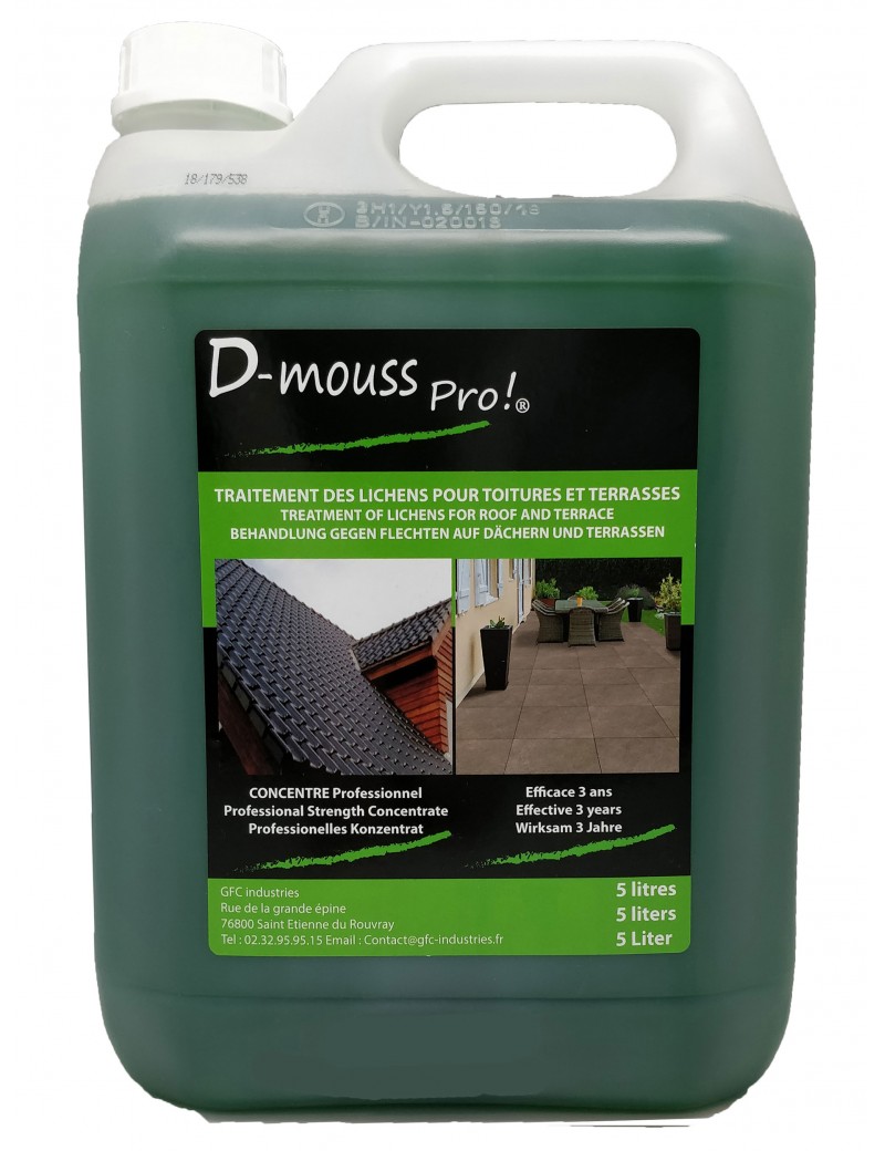 ANTI MOUSSE PRO CONCENTRE TOITURE, TERRASSE, TRAITE JUSQU A 500M²